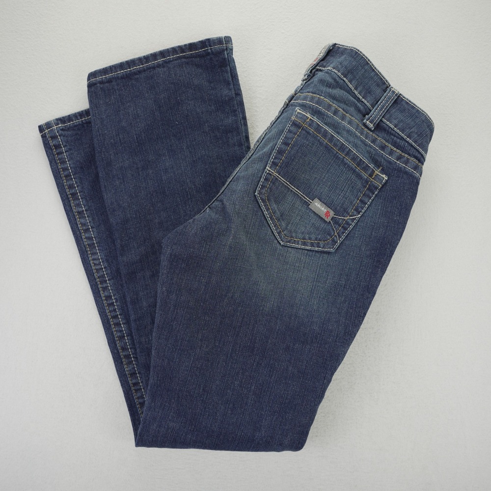 Ariat Women Work FR Mid Rise Boot Cut Jeans Blue Denim 29R Flame Resistant